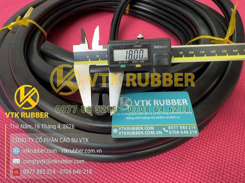 Ron cao su EPDM, NBR chữ U 18x21x6, khe 6mm