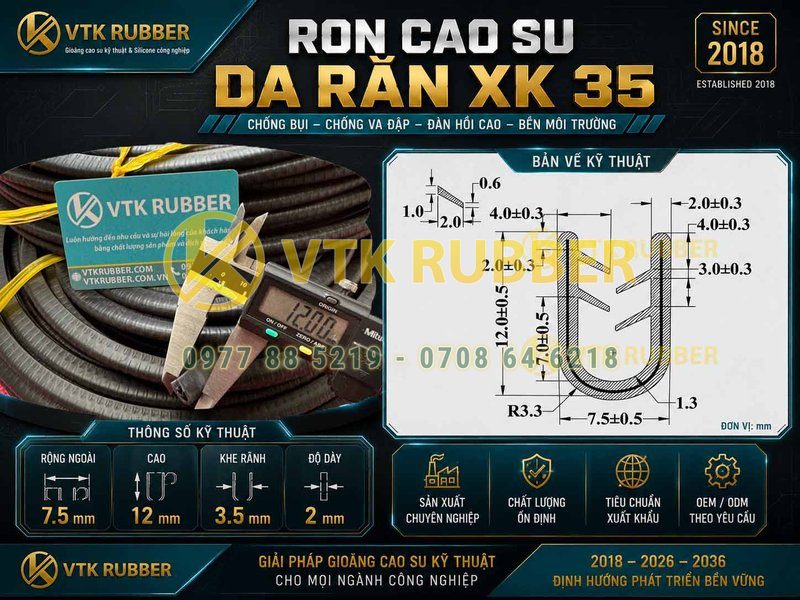 Ron cao su da rắn XK 35 chất lượng tại Bắc Ninh