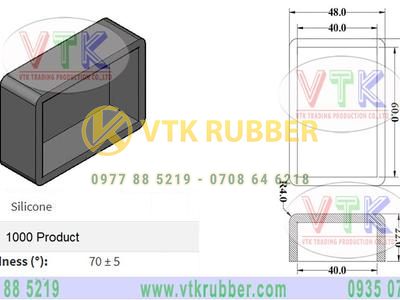 Ron silicone hình hộp chữ nhật 68mm x 48mm x 22mm