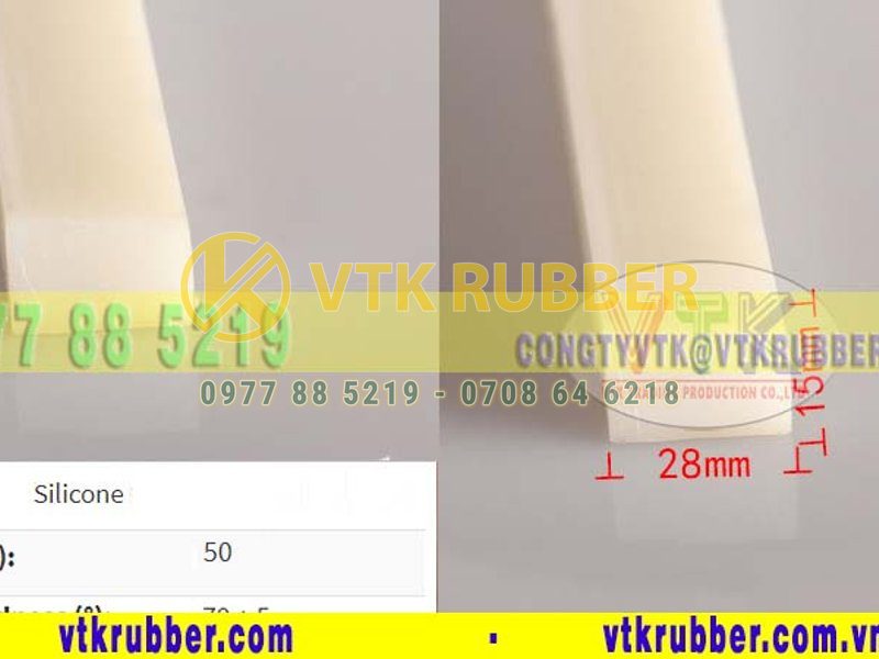 Ron silicone hình chữ nhật 15mm x 28mm
