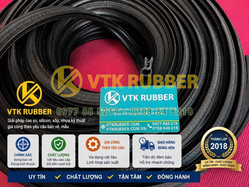 Ron cao su xốp kẽm chữ U 21x12.5x3.5 - XK 11, khe 4mm