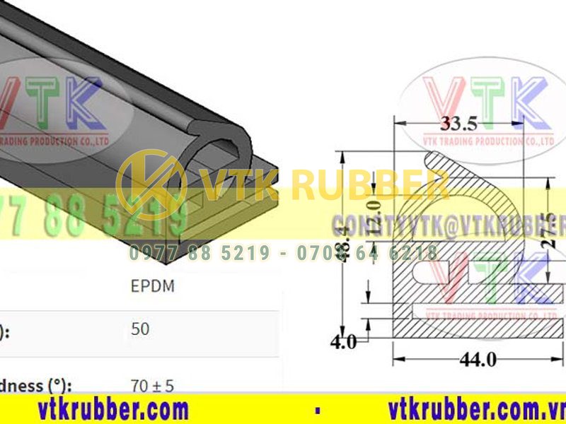 Gioăng cao su chịu dầu chữ D ở Long An