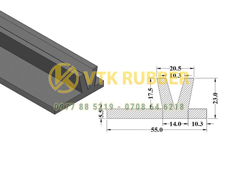 Gioăng cao su xốp chữ K ở Vĩnh Long