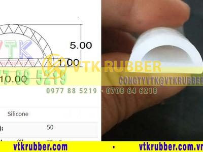 Ron silicone đùn chịu nhiệt chữ D 10x5mm