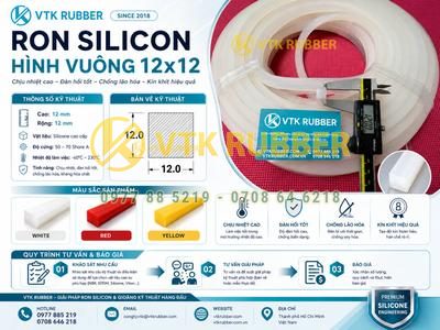 Ron silicon hình vuông 12x12 chịu nhiệt cho thiết bị tại Cà Mau