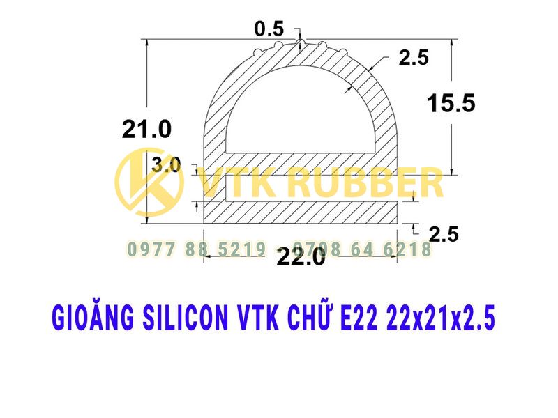 Gioăng silicon cao su đỏ chịu nhiệt chữ E cho tủ hấp – Làm kín, chống rò hơi hiệu quả