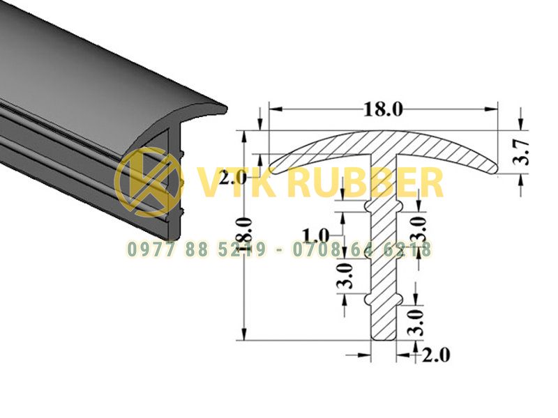 Nhà máy gioăng silicon trắng chữ T chịu nhiệt ở Vĩnh Long