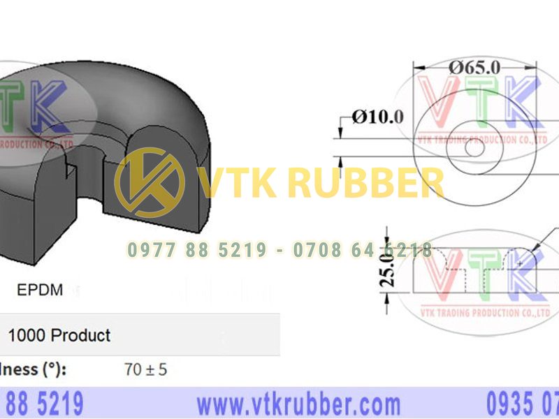 Đệm cao su xe hình khối tròn